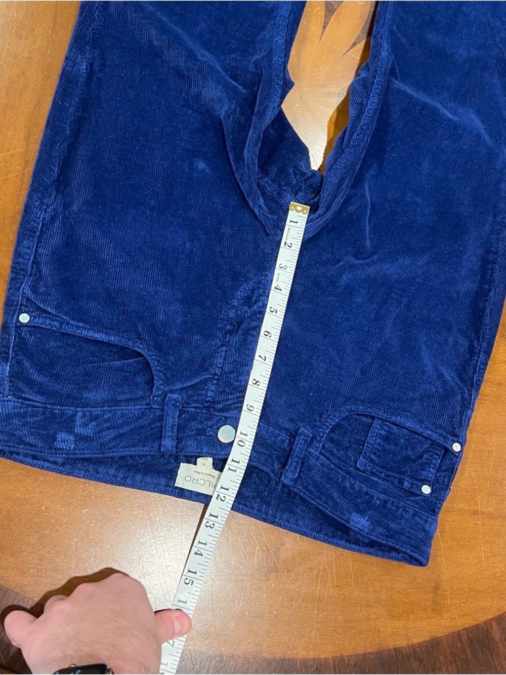 Anthropologie x Pilcro The Yaya Mid-Rise Corduroy Crop Flare Jeans Blue 31 - Picture 14 of 16